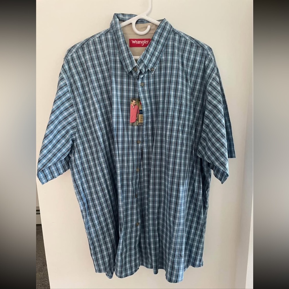 Wrangler Men's Casual Blue Checkered Shirt 2XL